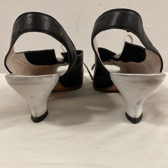 Vintage sling back peep toe lace front kitten heels - Picture 12 of 14